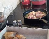 A picture of step 1 of Whiskey Peach Chicken.