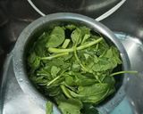 A picture of step 1 of Palak paneer.
