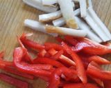 A picture of step 1 of For Bentos ♪ Stir Fried Bell Pepper and Chikuwa with Bonito Flakes.