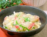 A picture of step 9 of So Creamy! Tender Crab Egg-Drop and Turnip Stew.