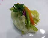 A picture of step 6 of Lettuce Wrap Vegan Salad Diet Lunch.