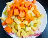 A picture of step 1 of Pumpkin and Carrot Soup.