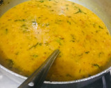 A picture of step 2 of Idli sambhar with chutney.