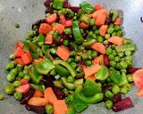 A picture of step 1 of Vegetables Fried Rice.