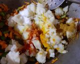A picture of step 3 of Sooji aloo magic.
