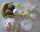 A picture of step 1 of Banana & Kiwi Muffins with Yogurt.