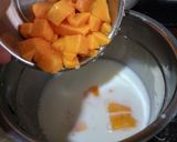 A picture of step 2 of Mango shake.