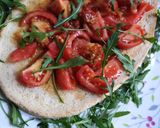 A picture of step 3 of Bruschetta with Arugula.