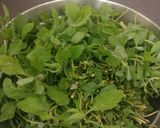 A picture of step 1 of Amaranth Greens or keerai molagootal.