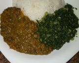 A picture of step 2 of Fried rice, lentils and spinach favourite Easter dish.