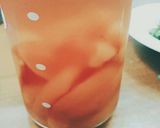 Hình bước làm 1 của món Đào dâu ly~~