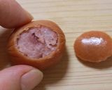 A picture of step 6 of Korilakkuma Bento with Mini Sausages.