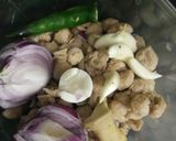 A picture of step 1 of Spinach Soya Tikki Chat.
