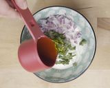 A picture of step 2 of Zucchini fritters with yogurt sauce.