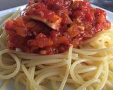 A picture of step 7 of Garlic Chicken Pasta.