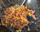 A picture of step 4 of José's Aragonese Migas.