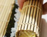 A picture of step 4 of California Roll using Grilled Salmon.