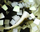 A picture of step 3 of Kkakdugi (Cubed Radish Kimchi).
