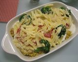 A picture of step 8 of Doria (Rice Gratin) with Curry Pilaf and White Sauce.