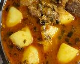 A picture of step 4 of Aloo Gosht.