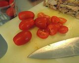 A picture of step 3 of Spaghetti with Smocked Ham, tomatoes and meat.