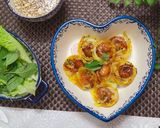 Hình bước làm 3 của món Bánh khọt tôm phiên bản mì lá