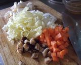A picture of step 2 of Macrobiotic Recipe: Brown Rice Gruel with lots of Veggies.