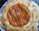 A picture of step 11 of Peach Swiss roll Ice cream Cake.