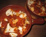 A picture of step 6 of Tofu and Mushrooms au Gratin with Meat Sauce.