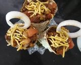 A picture of step 4 of Sprouts Papad Cone Chat.