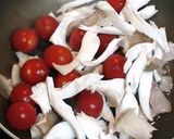A picture of step 2 of Bacon, King Oyster Mushrooms and Cherry Tomato Stir-fry.