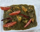 A picture of step 3 of Spinach paneer.