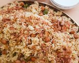 A picture of step 5 of Chola pulao.