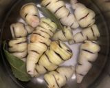 Foto del paso 2 de la receta: Arroz con ajonjolí negro, mollejas al ajillo y cubios gratinados al horno