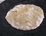 A picture of step 3 of Green onion masala rotla.