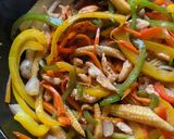 A picture of step 5 of Chicken Penne.