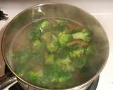 A picture of step 1 of Rotini with Broccoli and Chickpeas.
