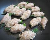 A picture of step 5 of Chicken Tsukune Wrapped Around Okra.