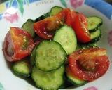 A picture of step 5 of Easy Tomato and Cucumber Salad with Sesame Ponzu Dressing.