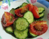 A picture of step 5 of Easy Tomato and Cucumber Salad with Sesame Ponzu Dressing.
