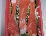 A picture of step 2 of Easy Microwave-Steamed Salmon and Mushrooms in a Silicone Steamer.