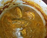 A picture of step 4 of Unripe plantain/Yam with Bini Owo sauce.