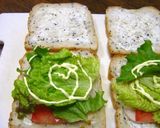 A picture of step 3 of Chicken Ham and Cream Cheese Sandwich.