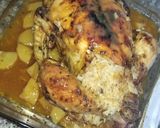 صورة لخطوة 1 من وصفة دجاجة محمرة في الفرن محشوة بالأرز🍗