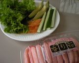 A picture of step 1 of California Rolls for Entertaining.