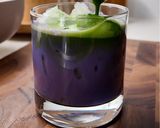 A picture of step 2 of Ube Matcha Latte with Cold Foam.