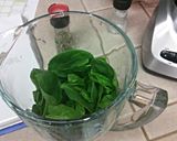 A picture of step 2 of Spinach Basil Pesto.
