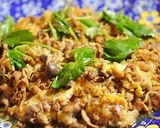 A picture of step 9 of Sukiyaki-Style Beef and Shimeji Mushrooms with Egg.
