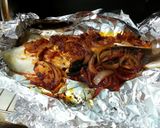 A picture of step 3 of Baked Spicy Stingray / Sambal Ikan Bakar.
