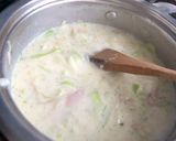 Foto del paso 3 de la receta: Ñoquis sin gluten con salsa de puerro y jamón